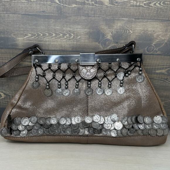 Patricia Nash Metallic Vintage Coin Collection Purse Champagne and Glitter NWT - Picture 2 of 14